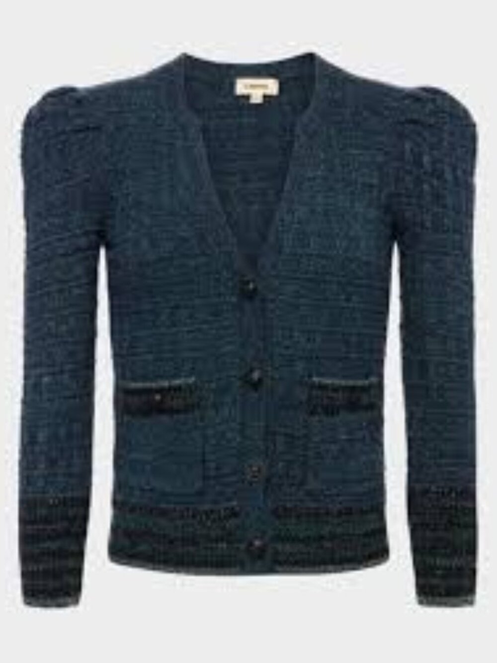 L'Agence Jenni Waffle Stitch Cardigan in Deep Teal Size - SMALL